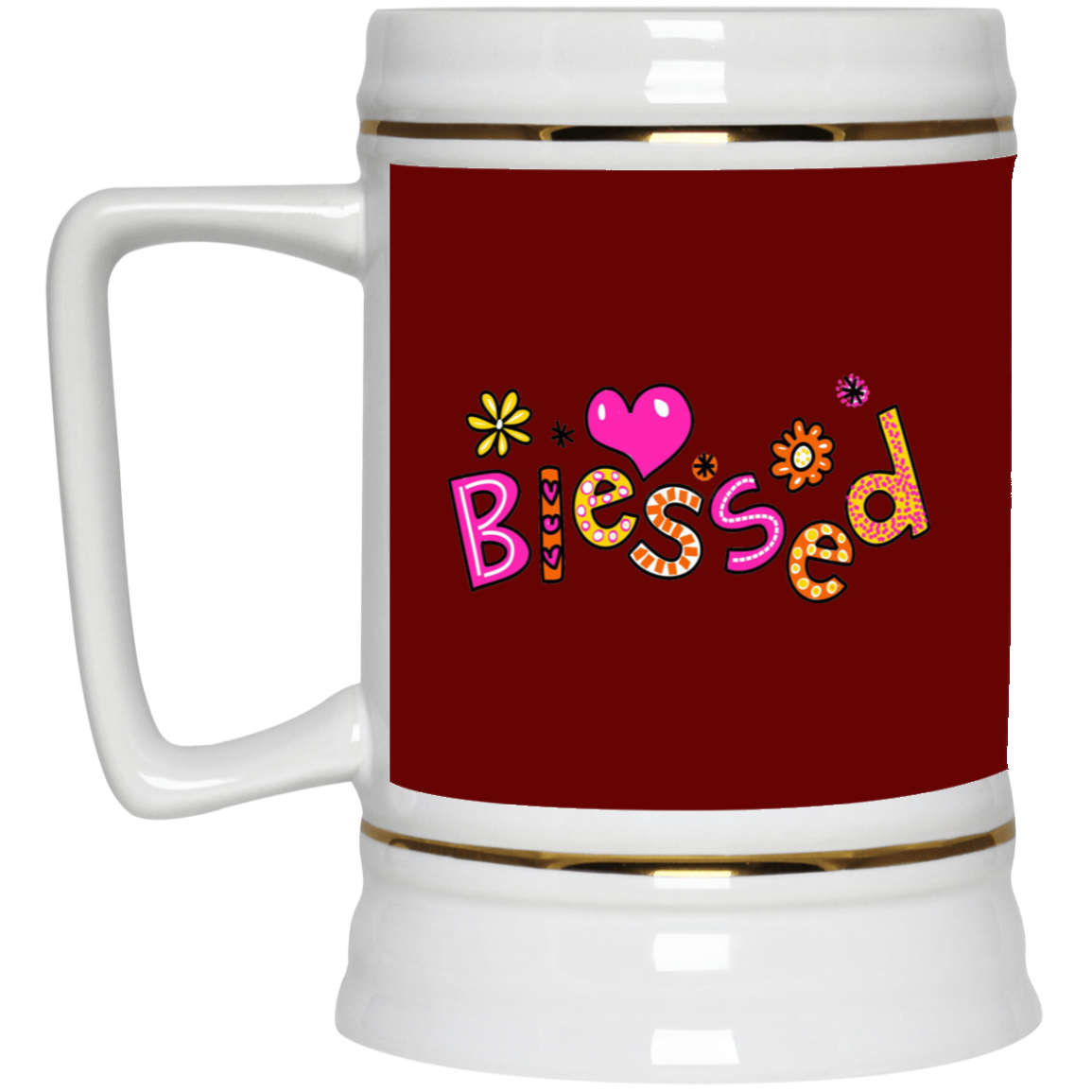Blessed Flowers-Beer Stein 22oz.