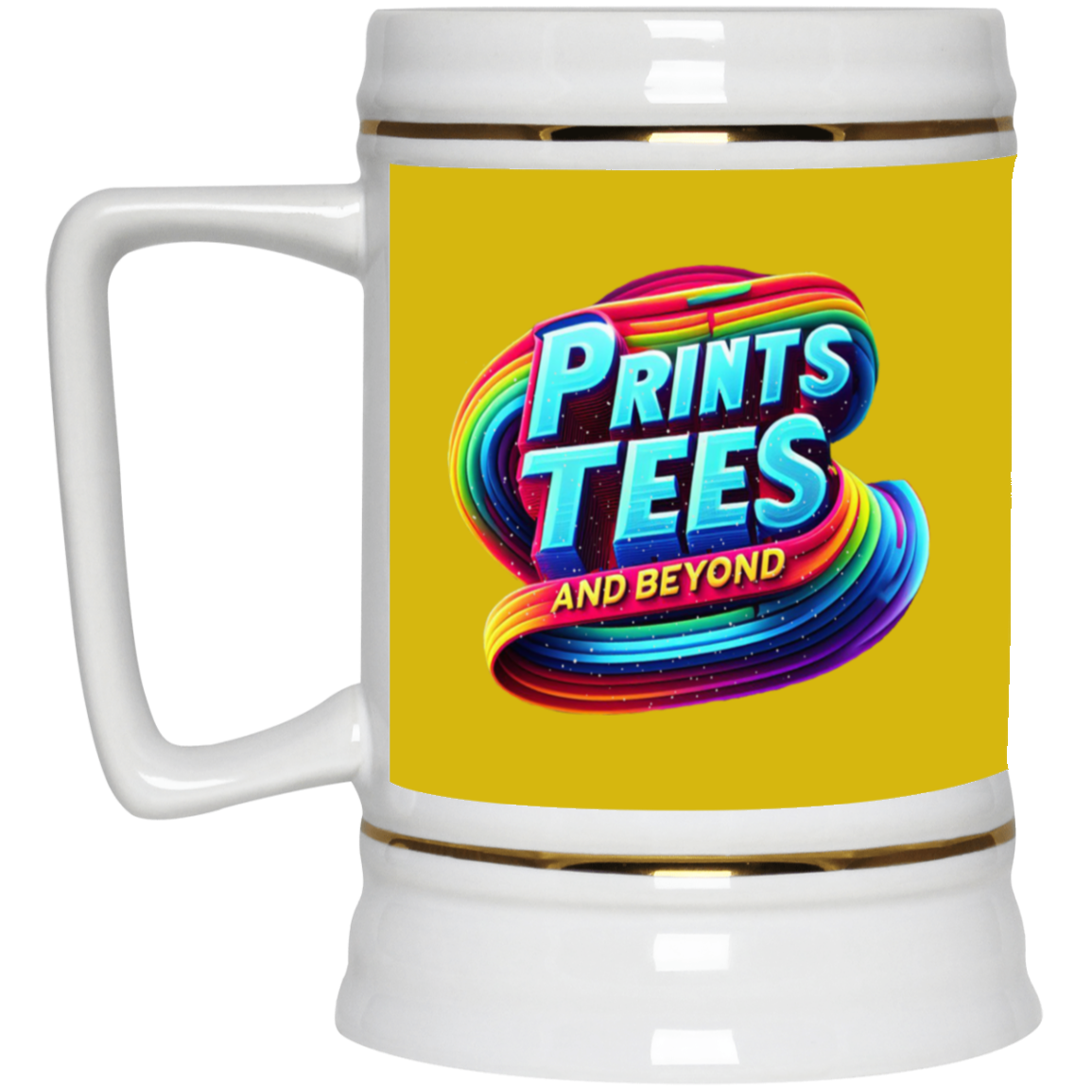 PTB-Gold Trim Beer Stein 22oz