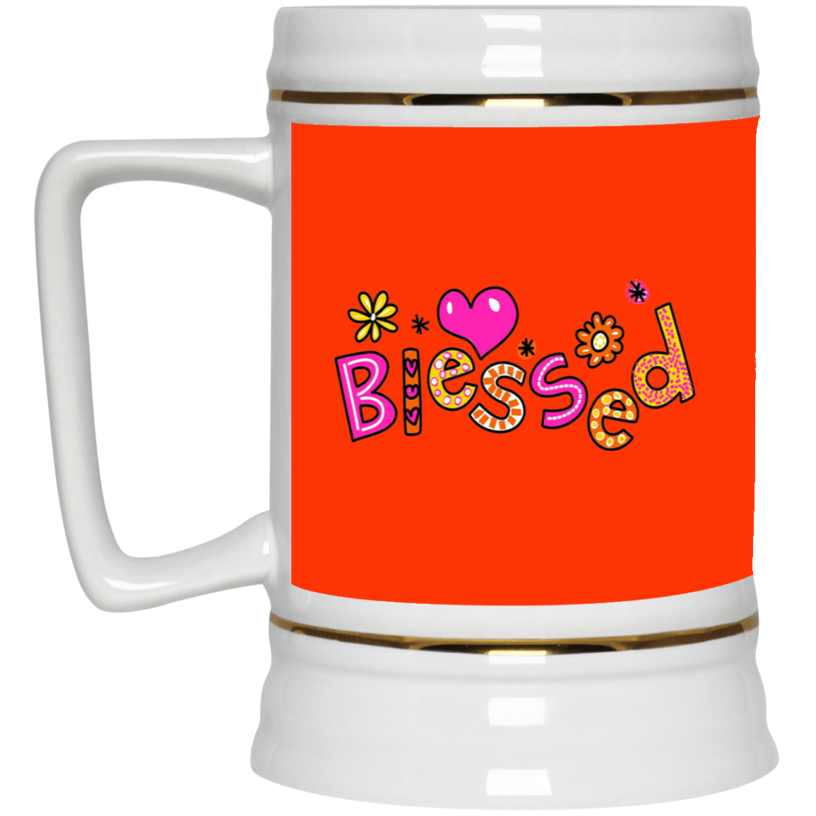 Blessed Flowers-Beer Stein 22oz.