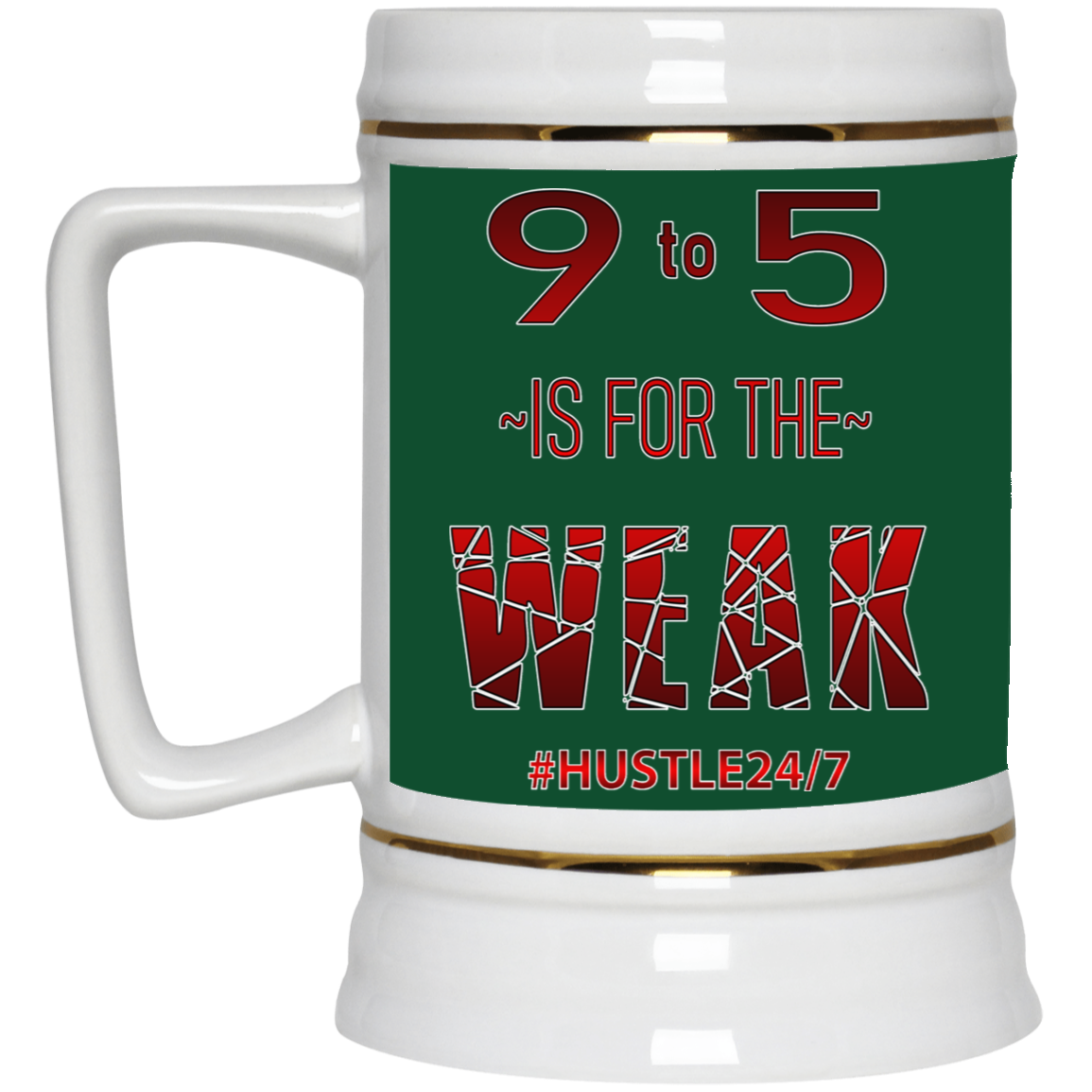 9 to 5-Gold Trim Beer Stein 22oz.