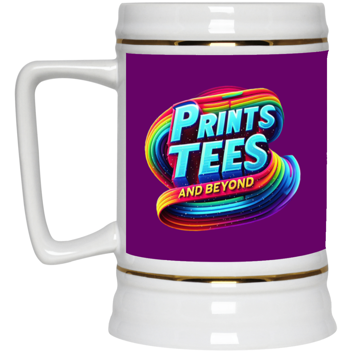 PTB-Gold Trim Beer Stein 22oz