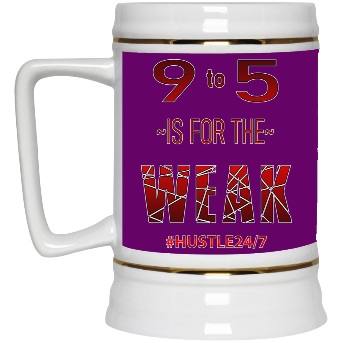 9 to 5-Gold Trim Beer Stein 22oz.