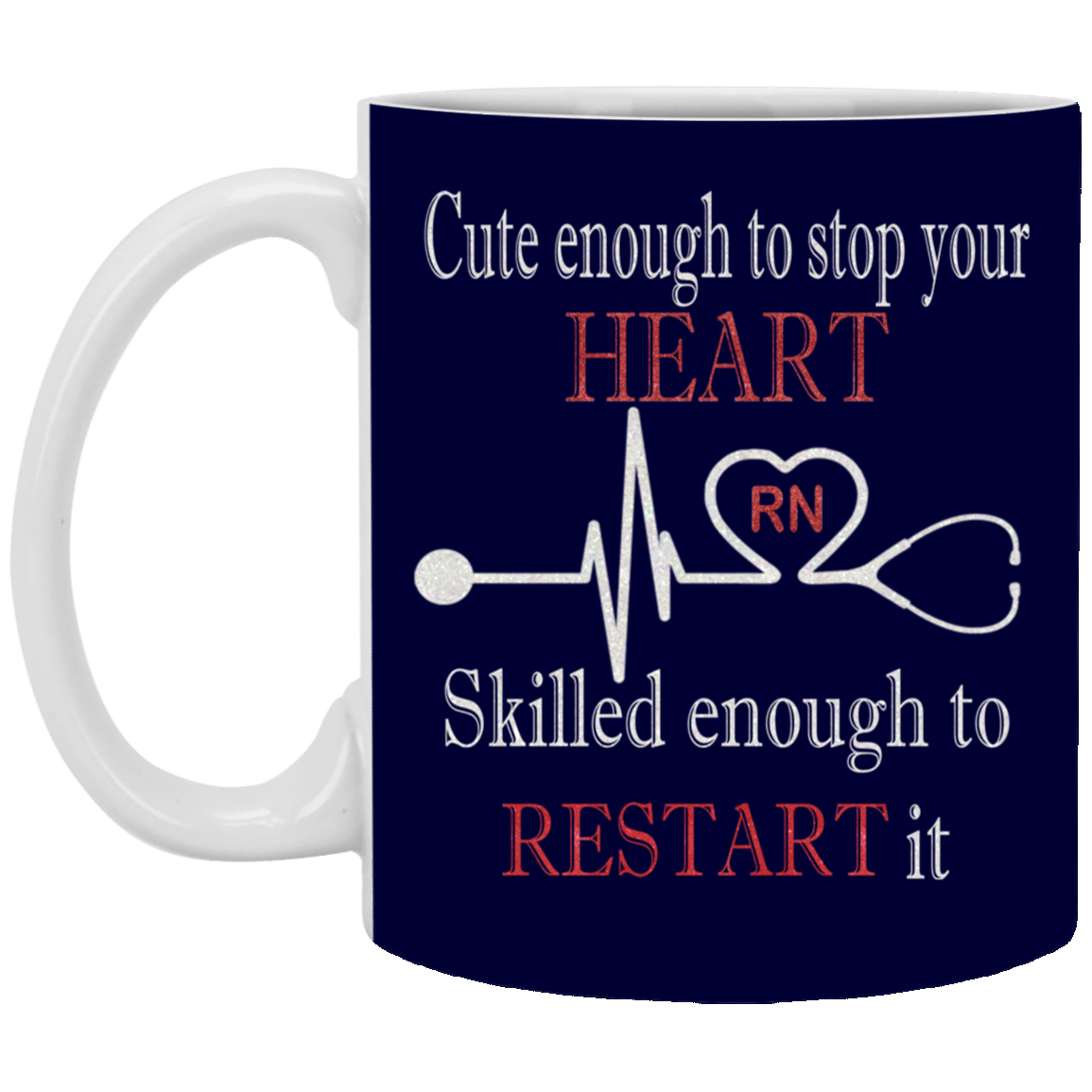 Stop Heart-11oz White Mug