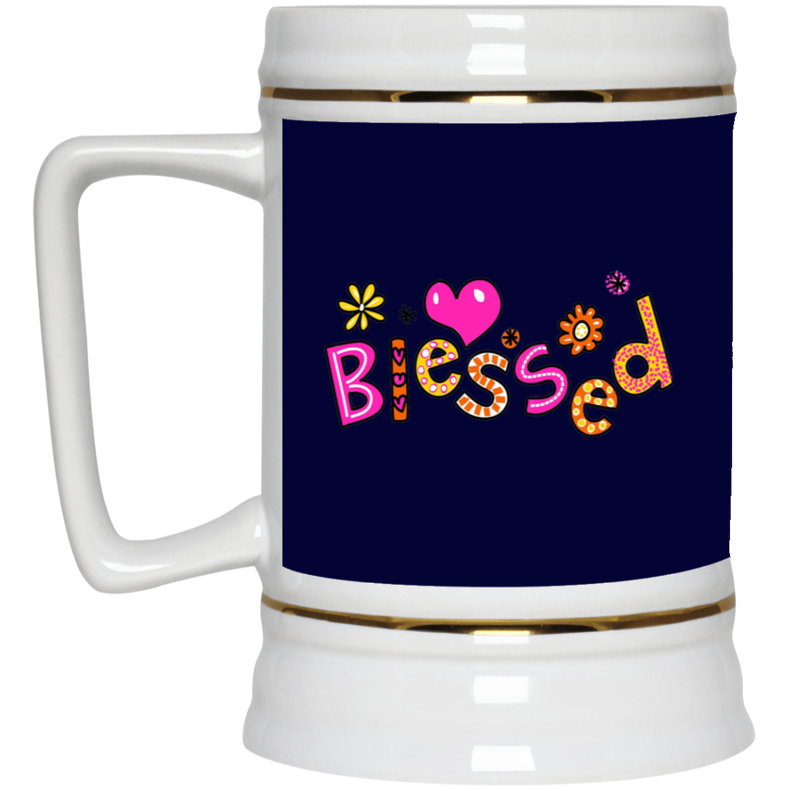 Blessed Flowers-Beer Stein 22oz.