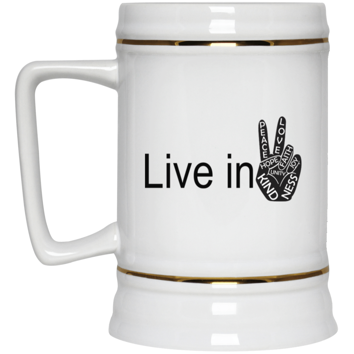 Hand Peace-Beer Stein 22oz.