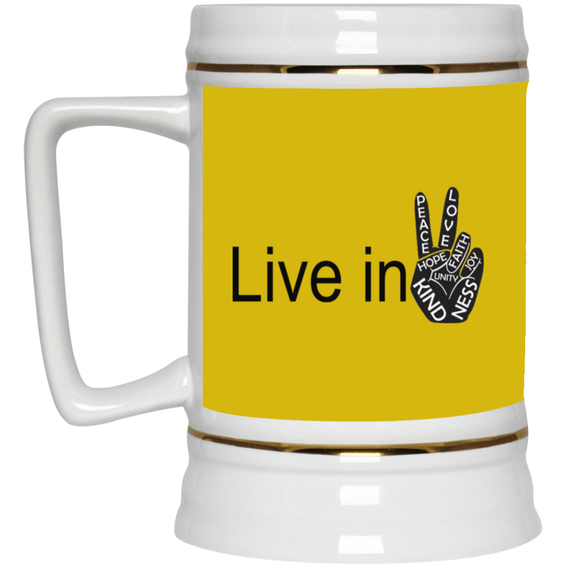 Hand Peace-Beer Stein 22oz.