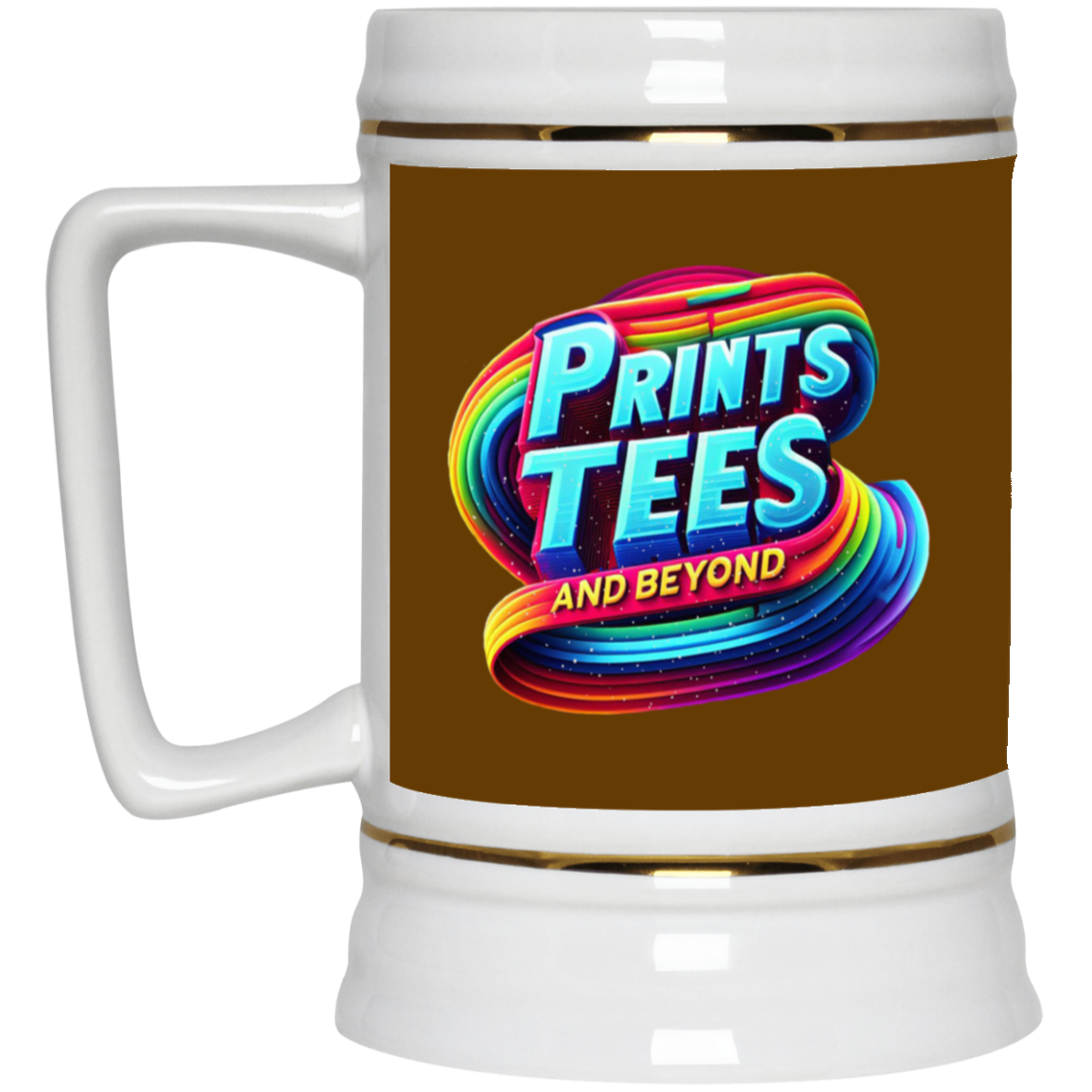 PTB-Gold Trim Beer Stein 22oz
