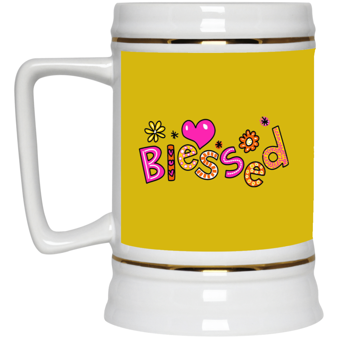 Blessed Flowers-Beer Stein 22oz.