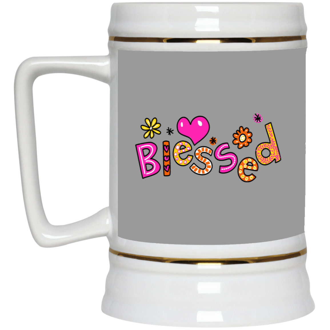Blessed Flowers-Beer Stein 22oz.
