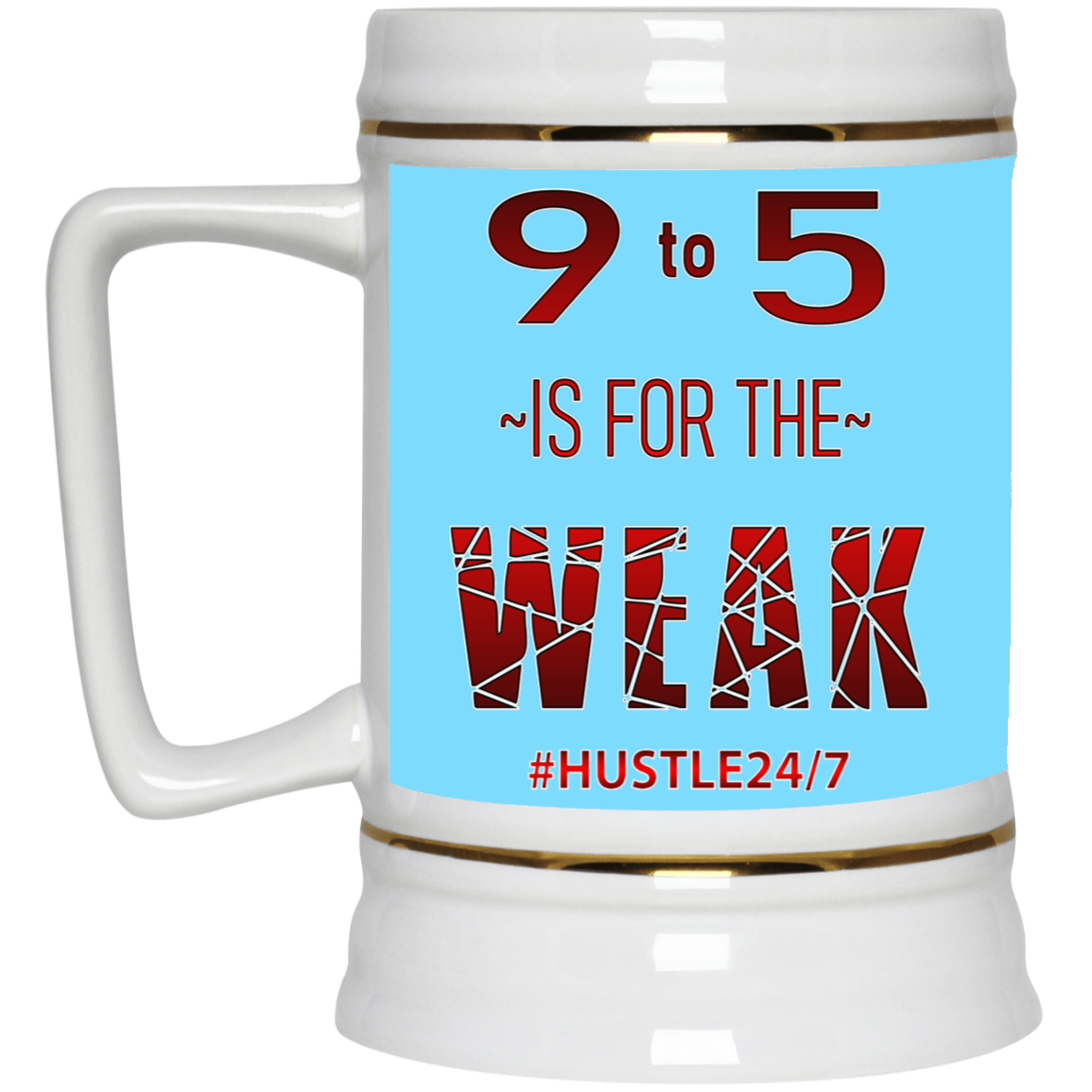 9 to 5-Gold Trim Beer Stein 22oz.