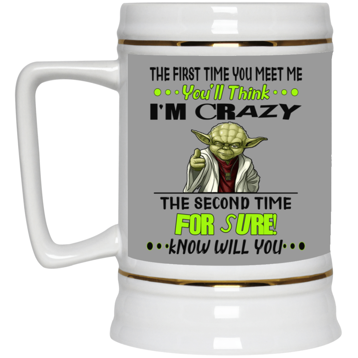 Crazy Yoda-Beer Stein 22oz.