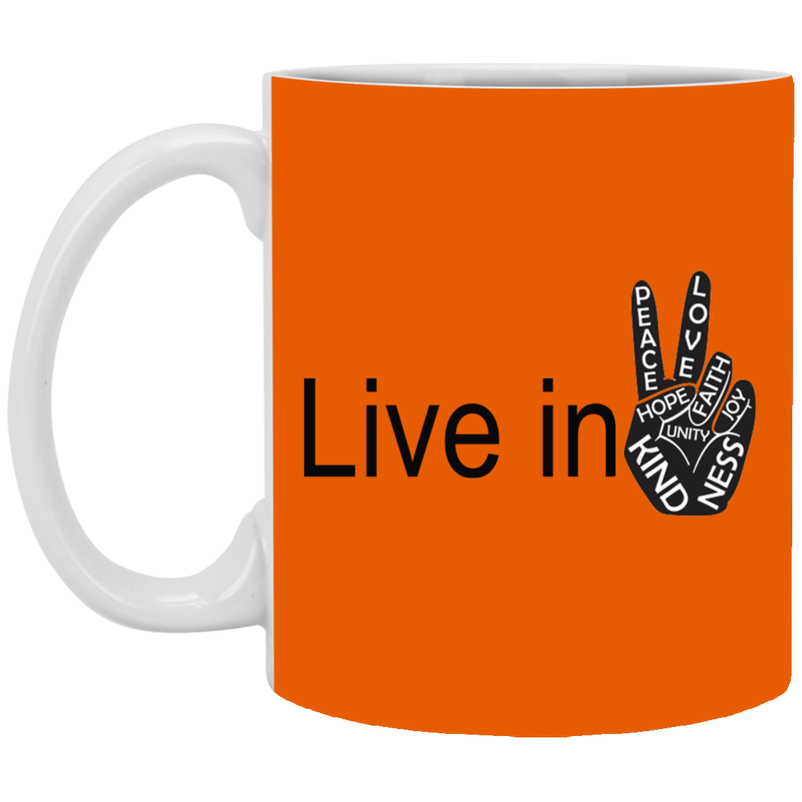 Hand Peace-11oz White Mug