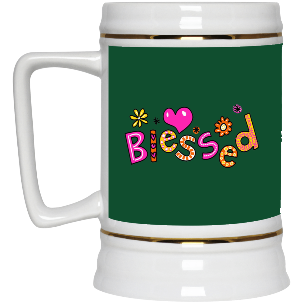 Blessed Flowers-Beer Stein 22oz.
