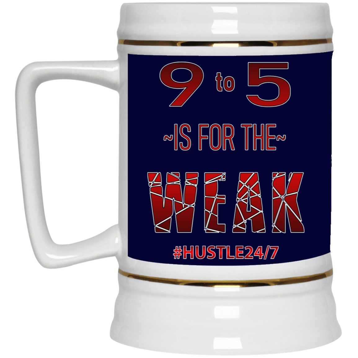 9 to 5-Gold Trim Beer Stein 22oz.
