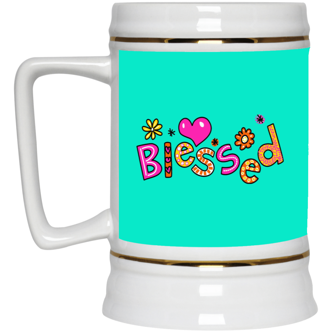 Blessed Flowers-Beer Stein 22oz.