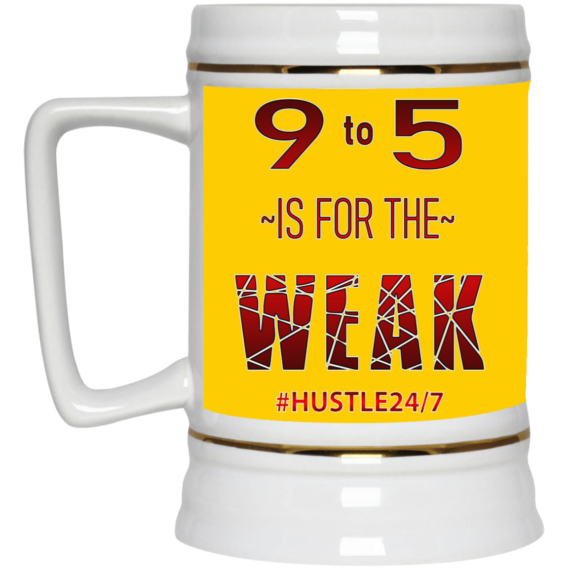 9 to 5-Gold Trim Beer Stein 22oz.