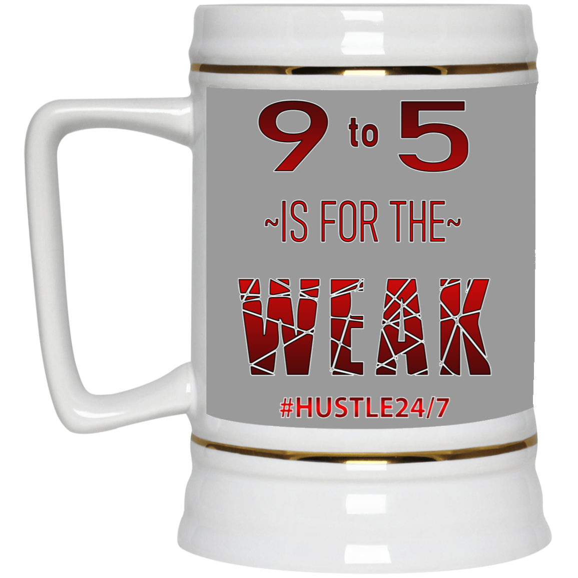 9 to 5-Gold Trim Beer Stein 22oz.
