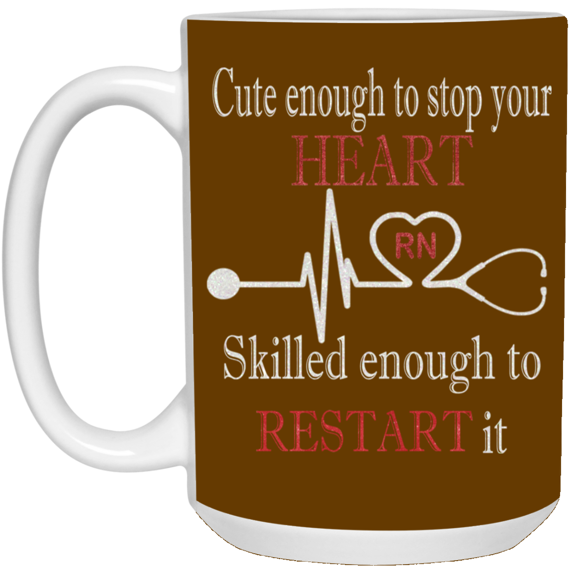 Stop Heart-15oz White Mug