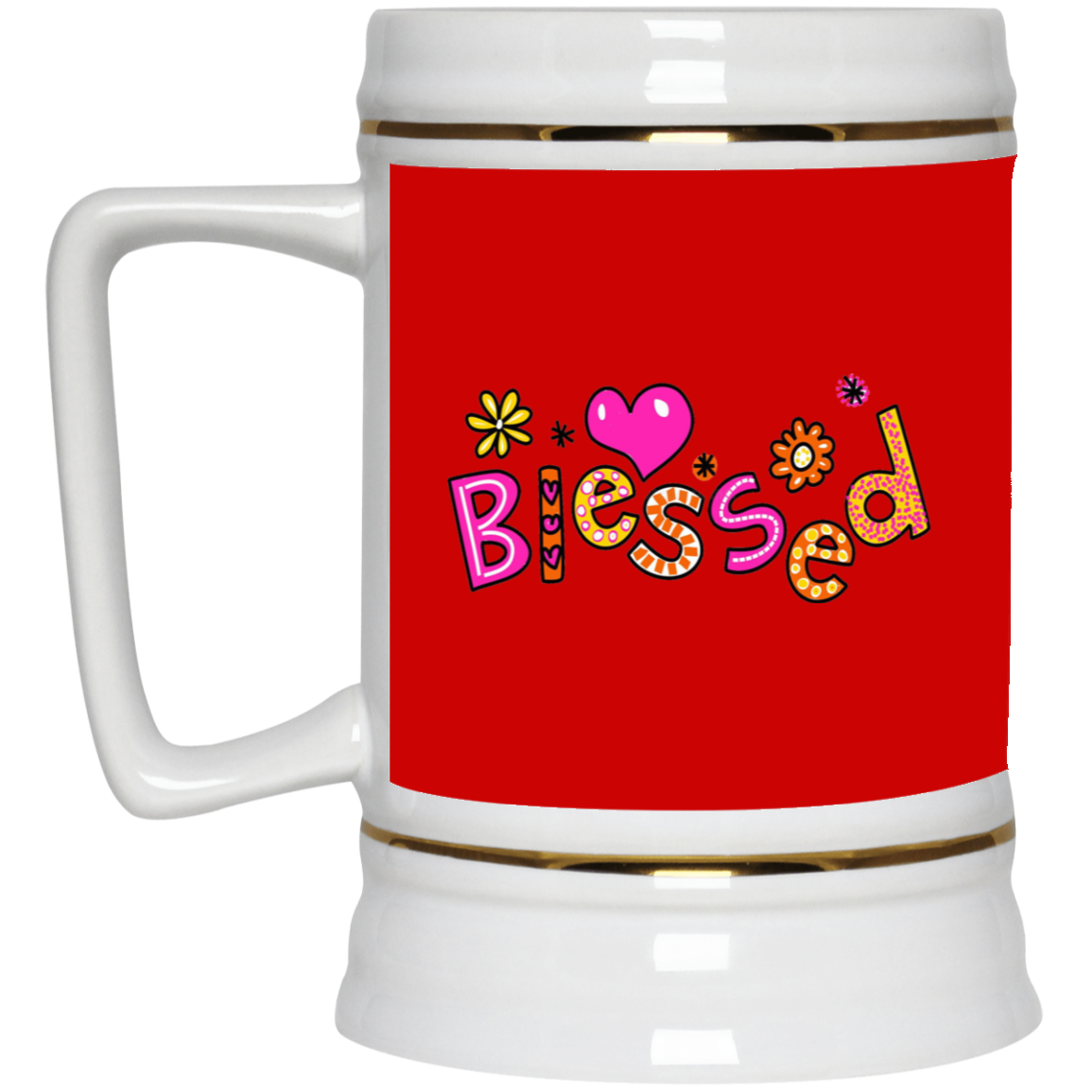 Blessed Flowers-Beer Stein 22oz.