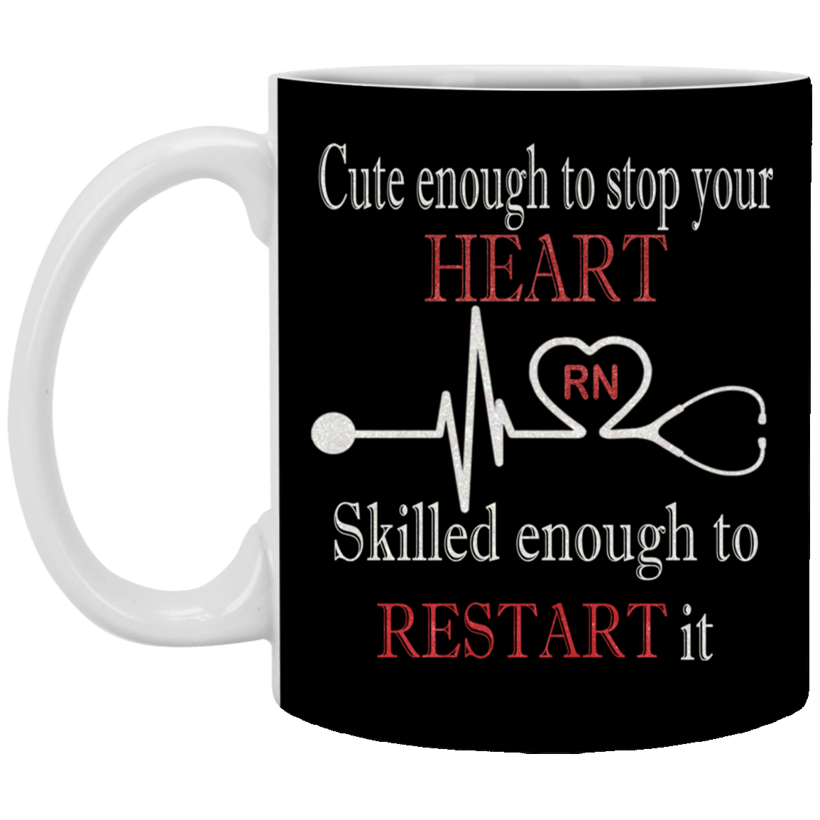 Stop Heart-11oz White Mug