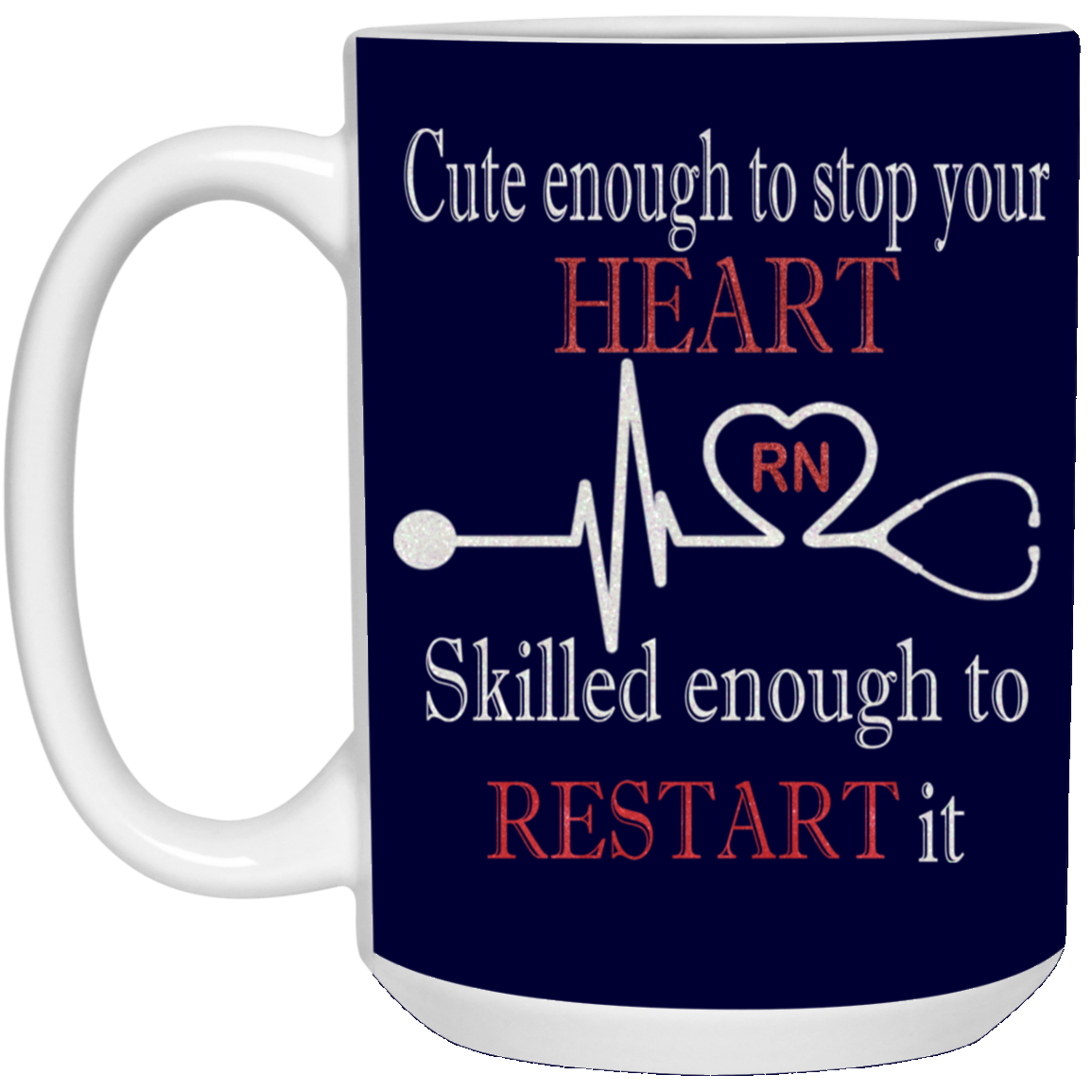 Stop Heart-15oz White Mug