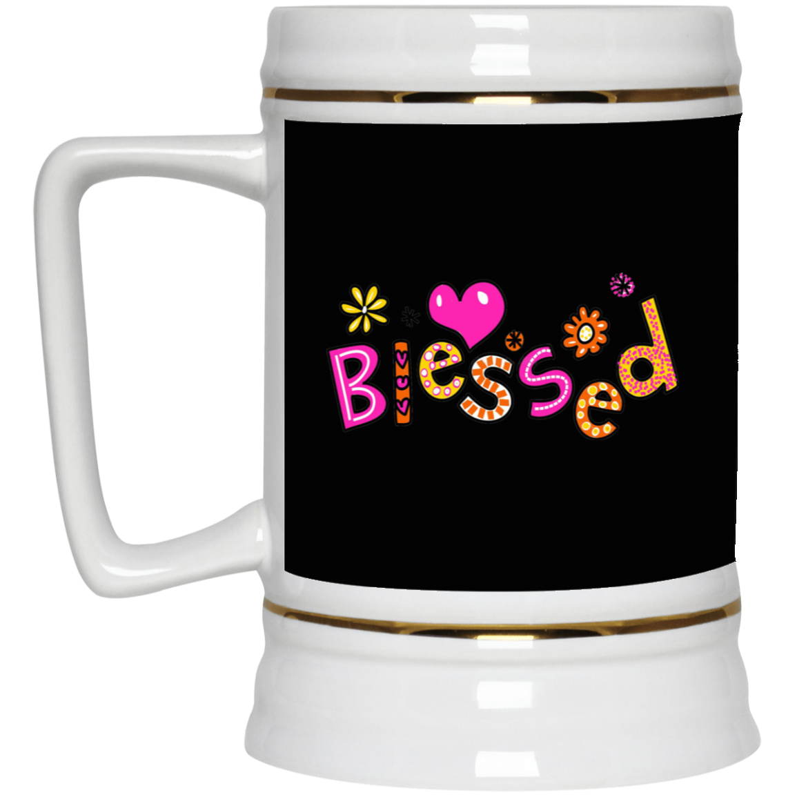 Blessed Flowers-Beer Stein 22oz.