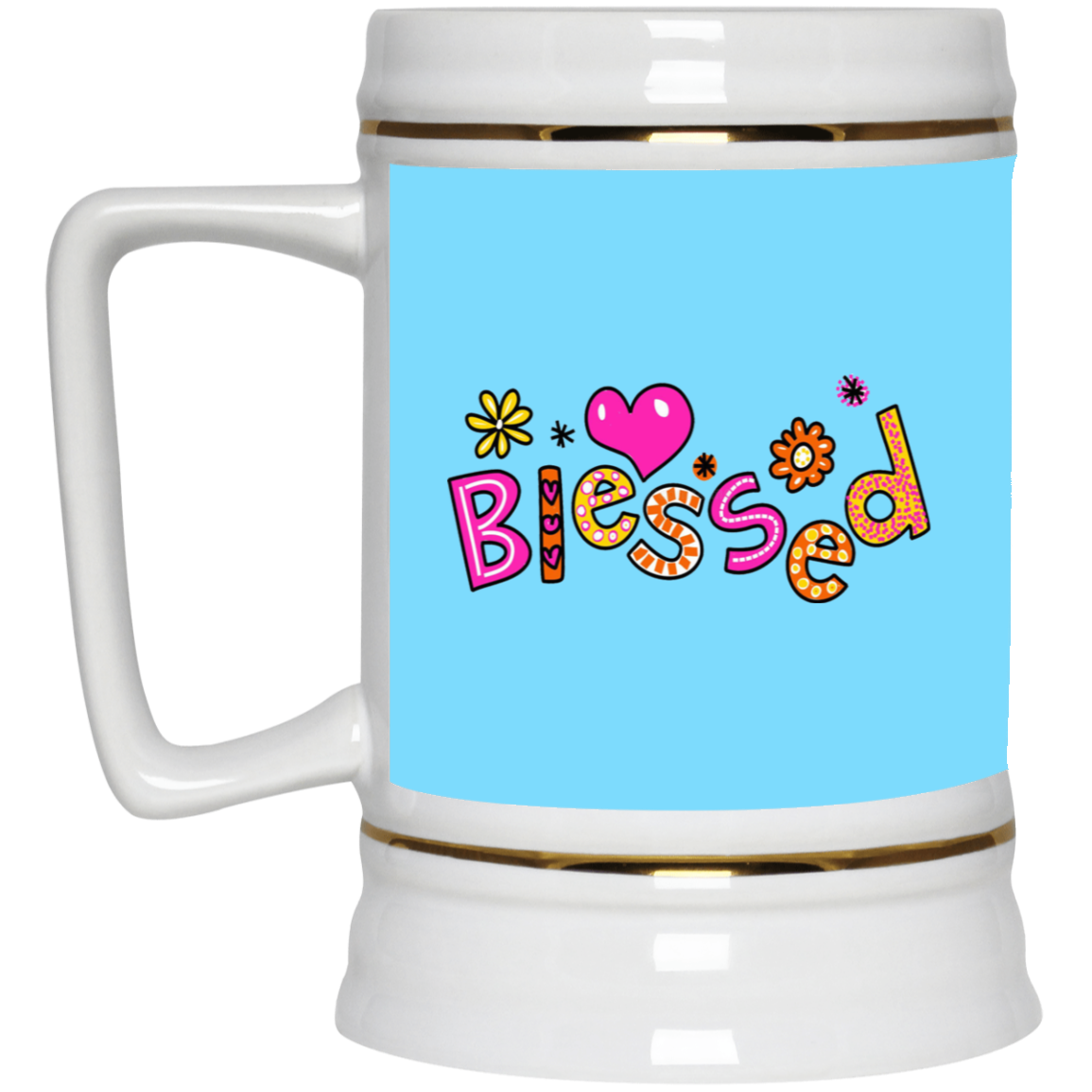 Blessed Flowers-Beer Stein 22oz.