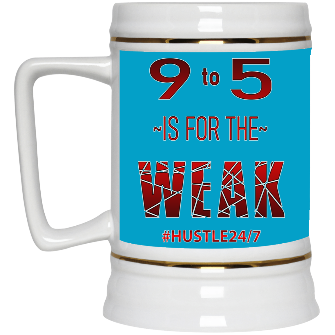 9 to 5-Gold Trim Beer Stein 22oz.
