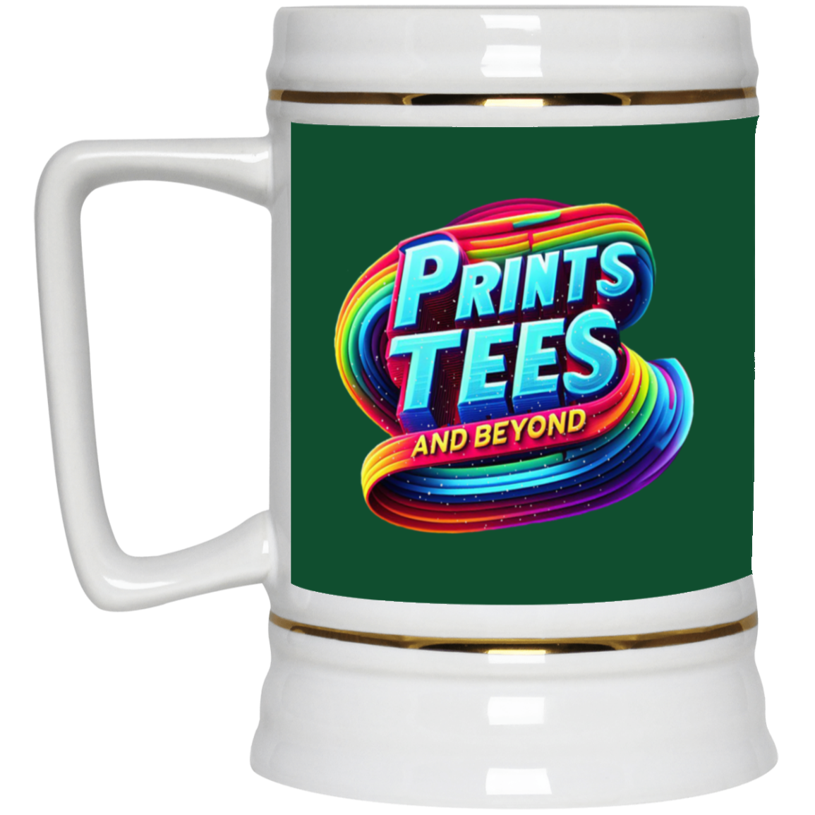 PTB-Gold Trim Beer Stein 22oz