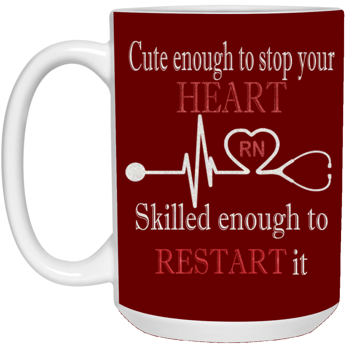 Stop Heart-15oz White Mug