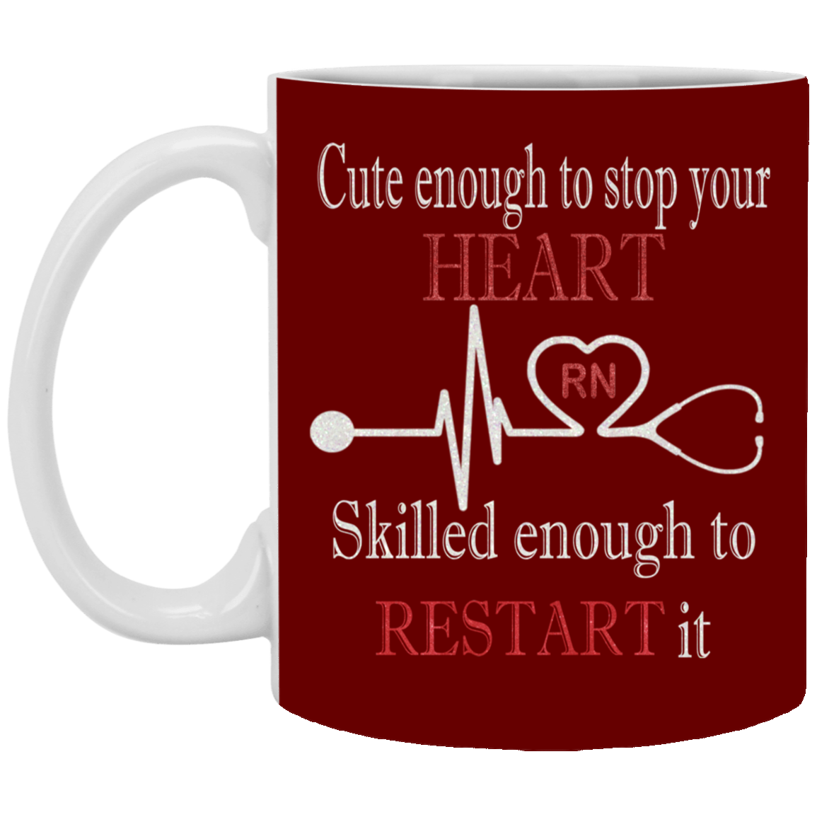 Stop Heart-11oz White Mug