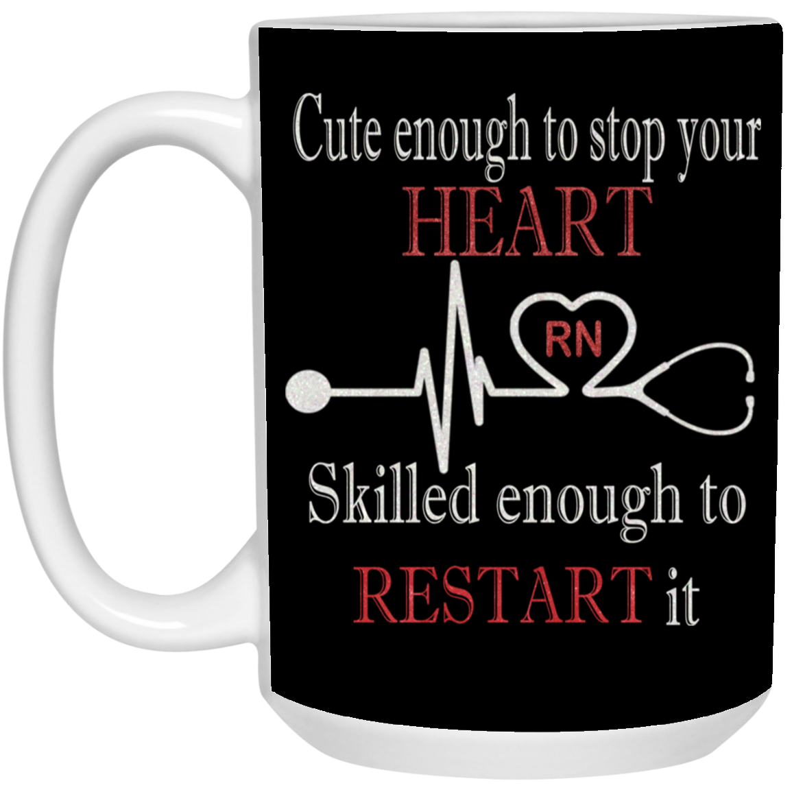 Stop Heart-15oz White Mug