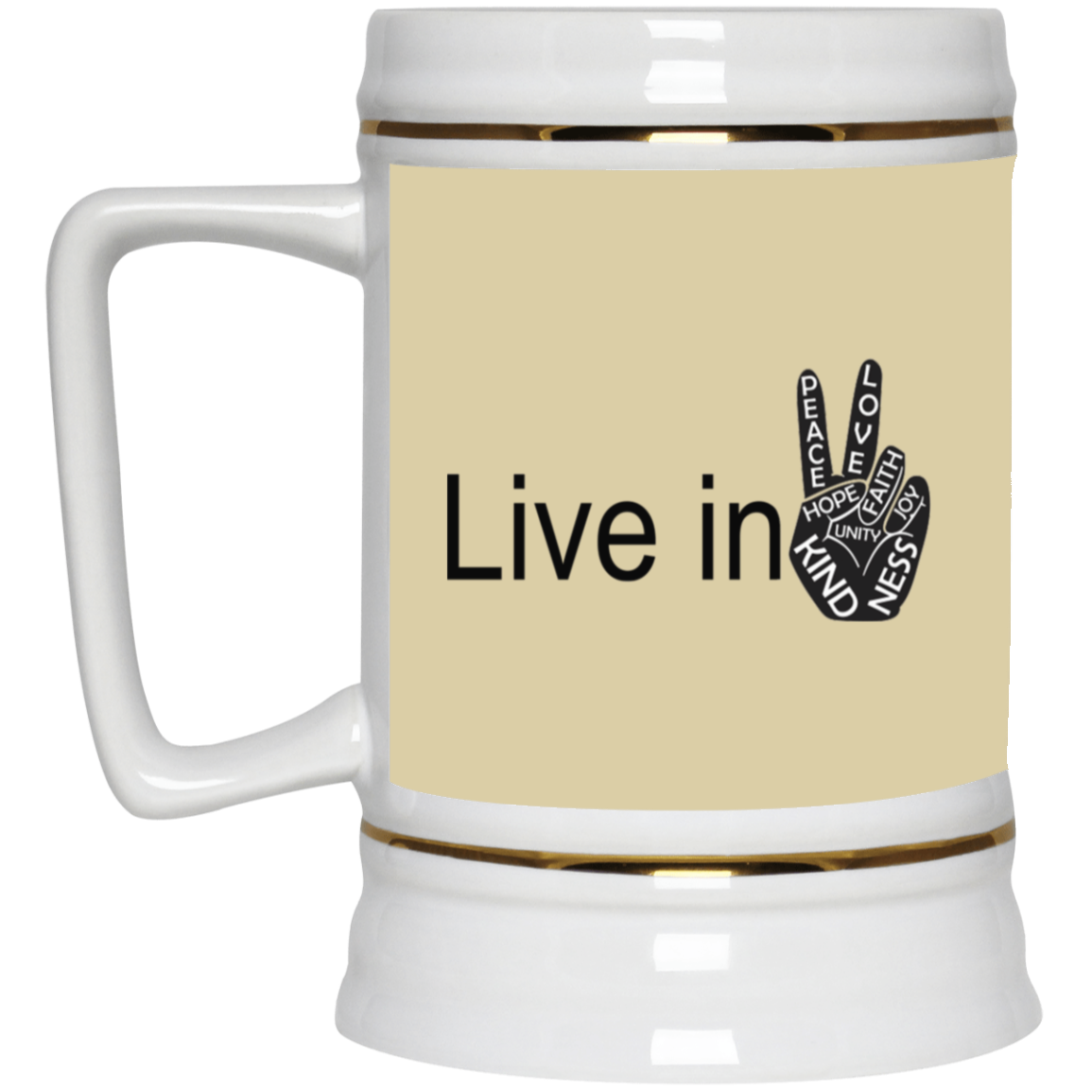 Hand Peace-Beer Stein 22oz.