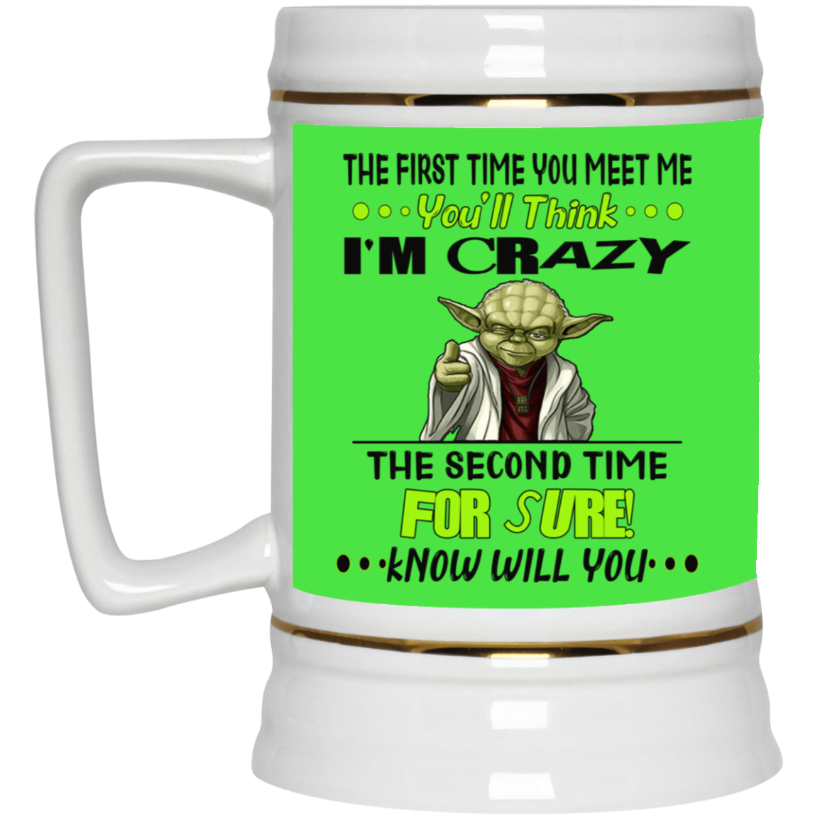 Crazy Yoda-Beer Stein 22oz.