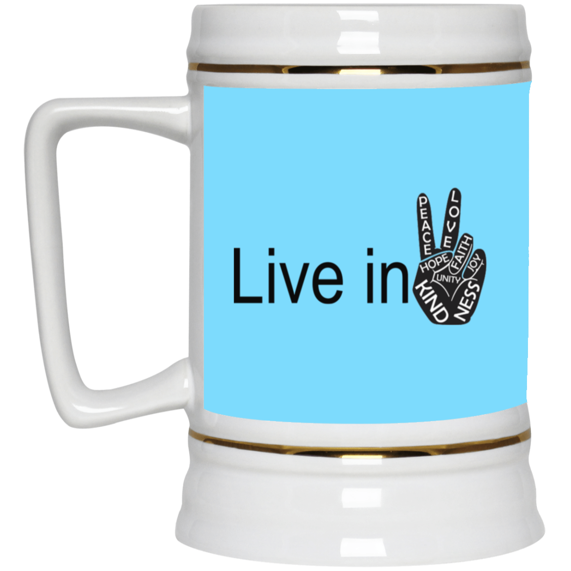 Hand Peace-Beer Stein 22oz.