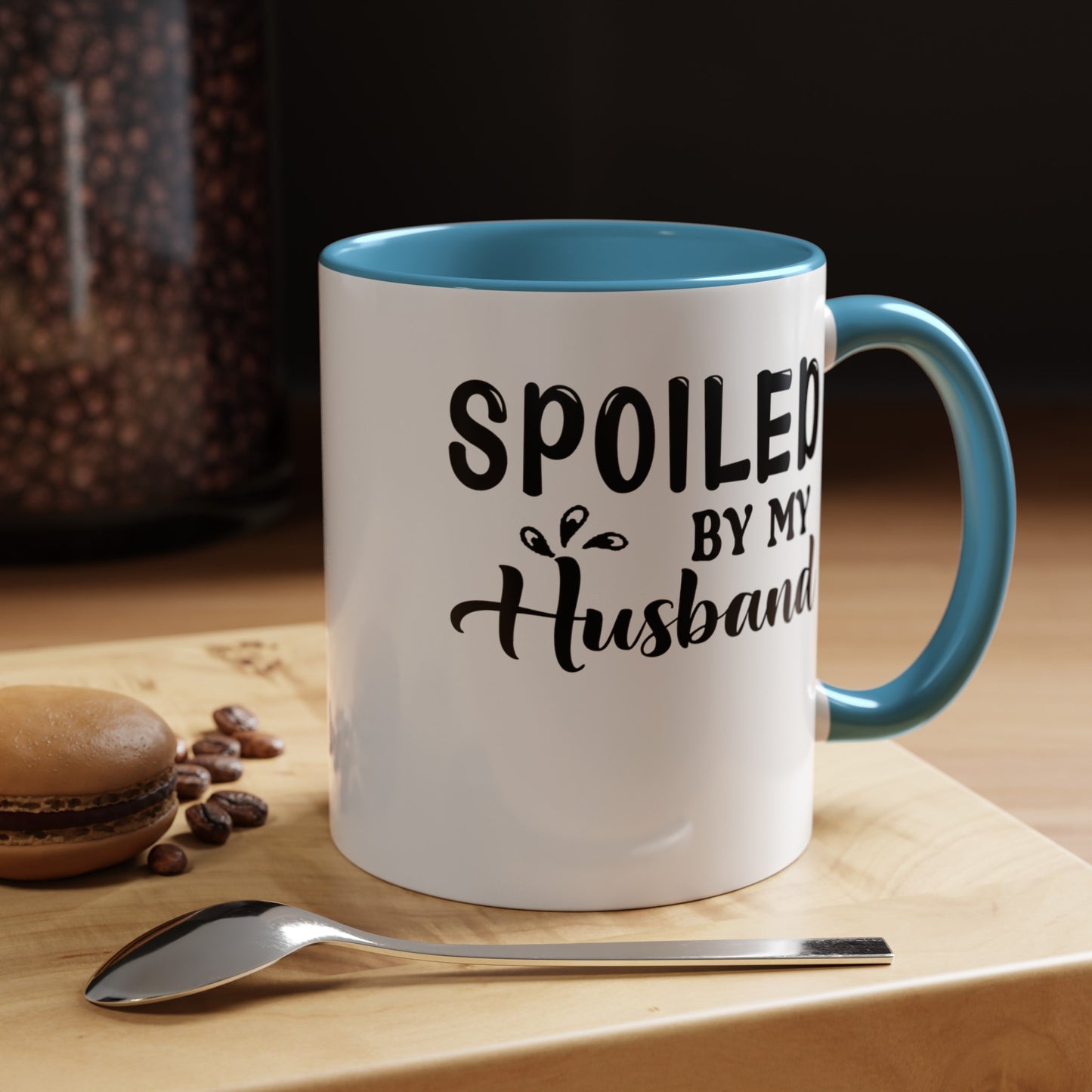Spoiled By My Husband-Accent Coffee Mug (11, 15oz)