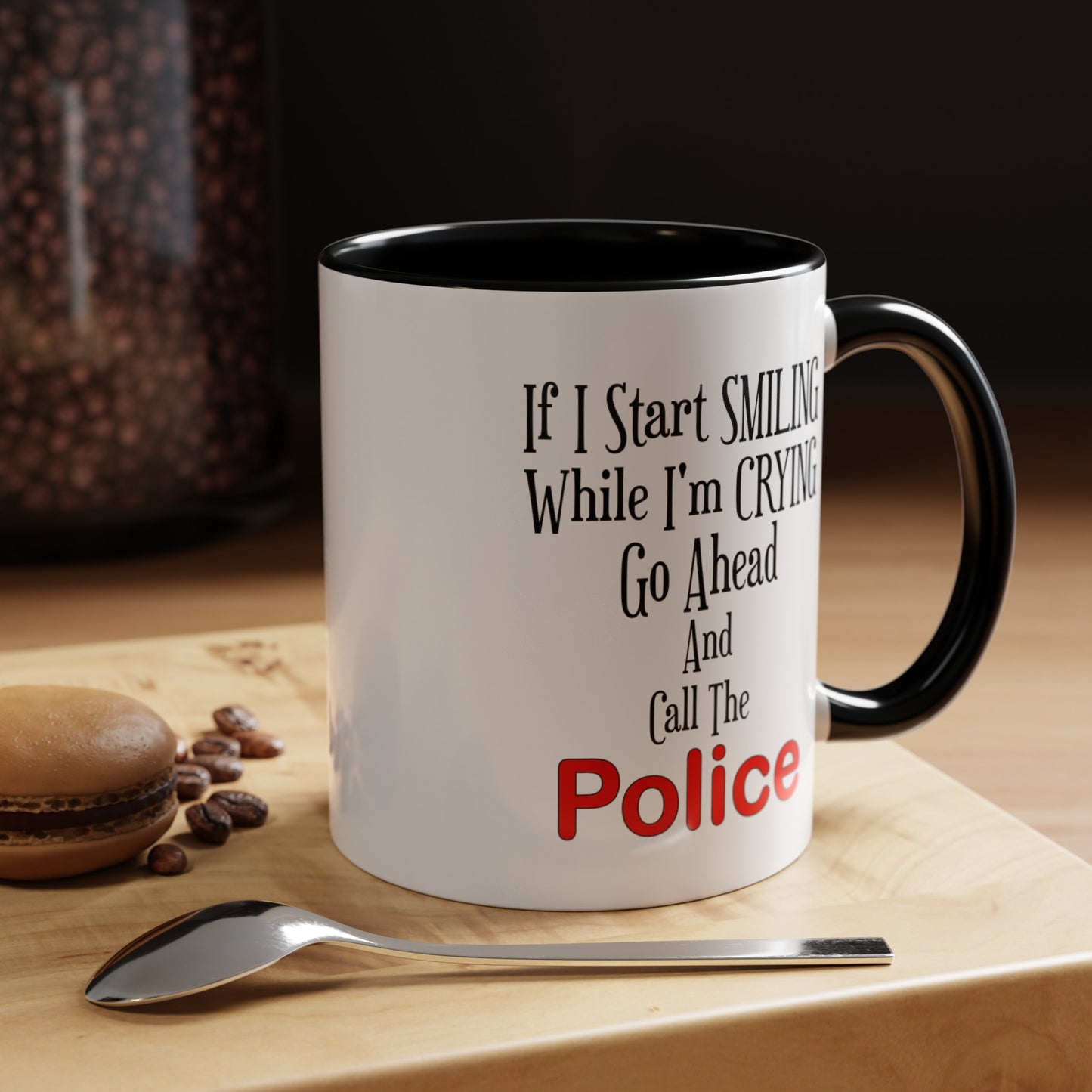 Smiling-Crying-Accent Coffee Mug (11, 15oz)
