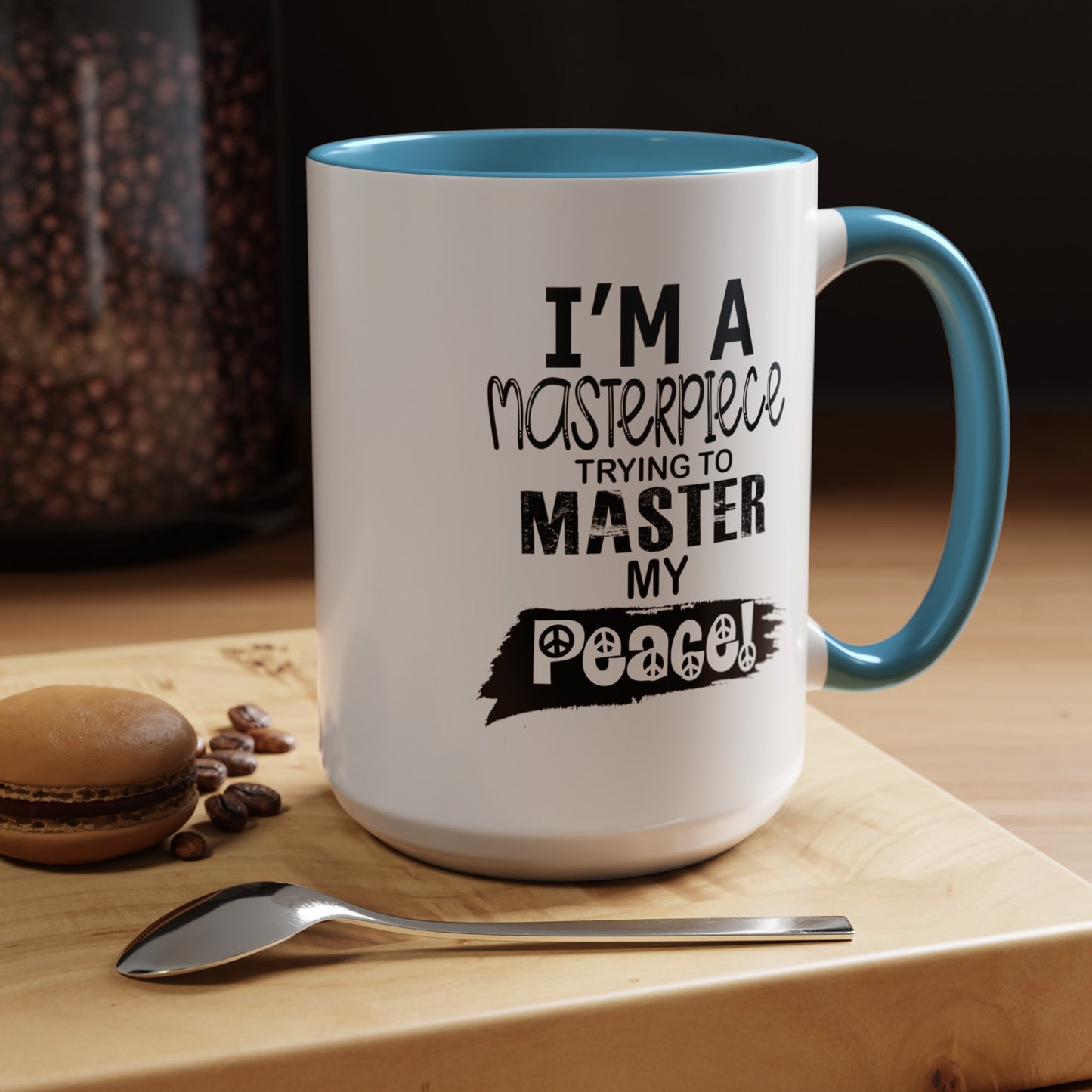 Master Peace-Black-Accent Coffee Mug (11, 15oz)