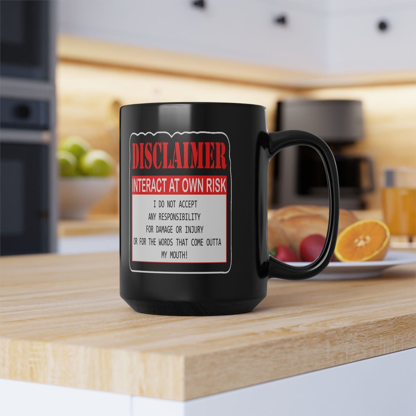 Interact at Own Risk-Black Mug (11oz, 15oz)