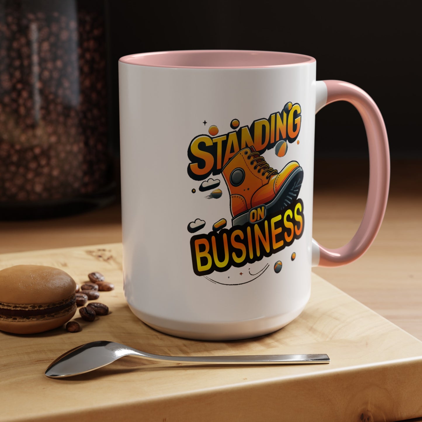 Standing on Business-Tim Boot-Accent Coffee Mug (11, 15oz)