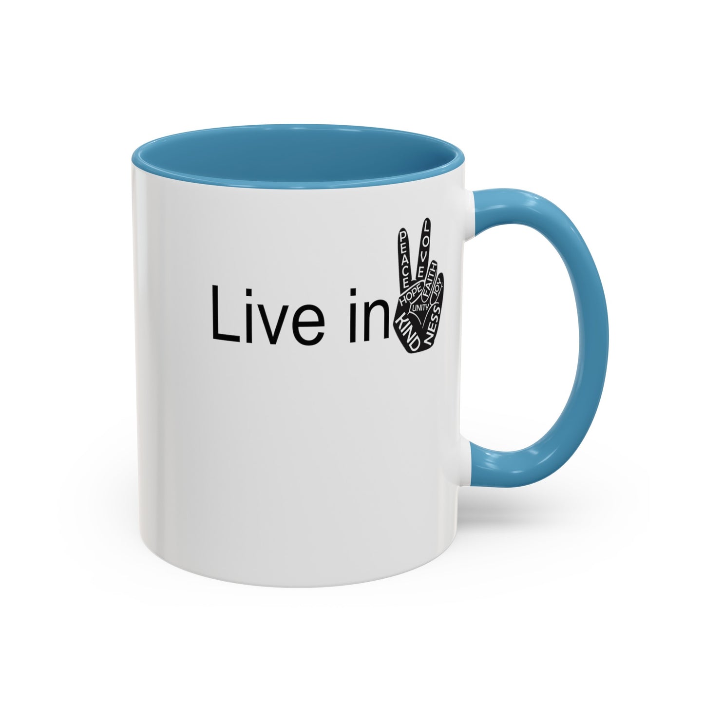 Hand Peace-Accent Coffee Mug (11, 15oz)