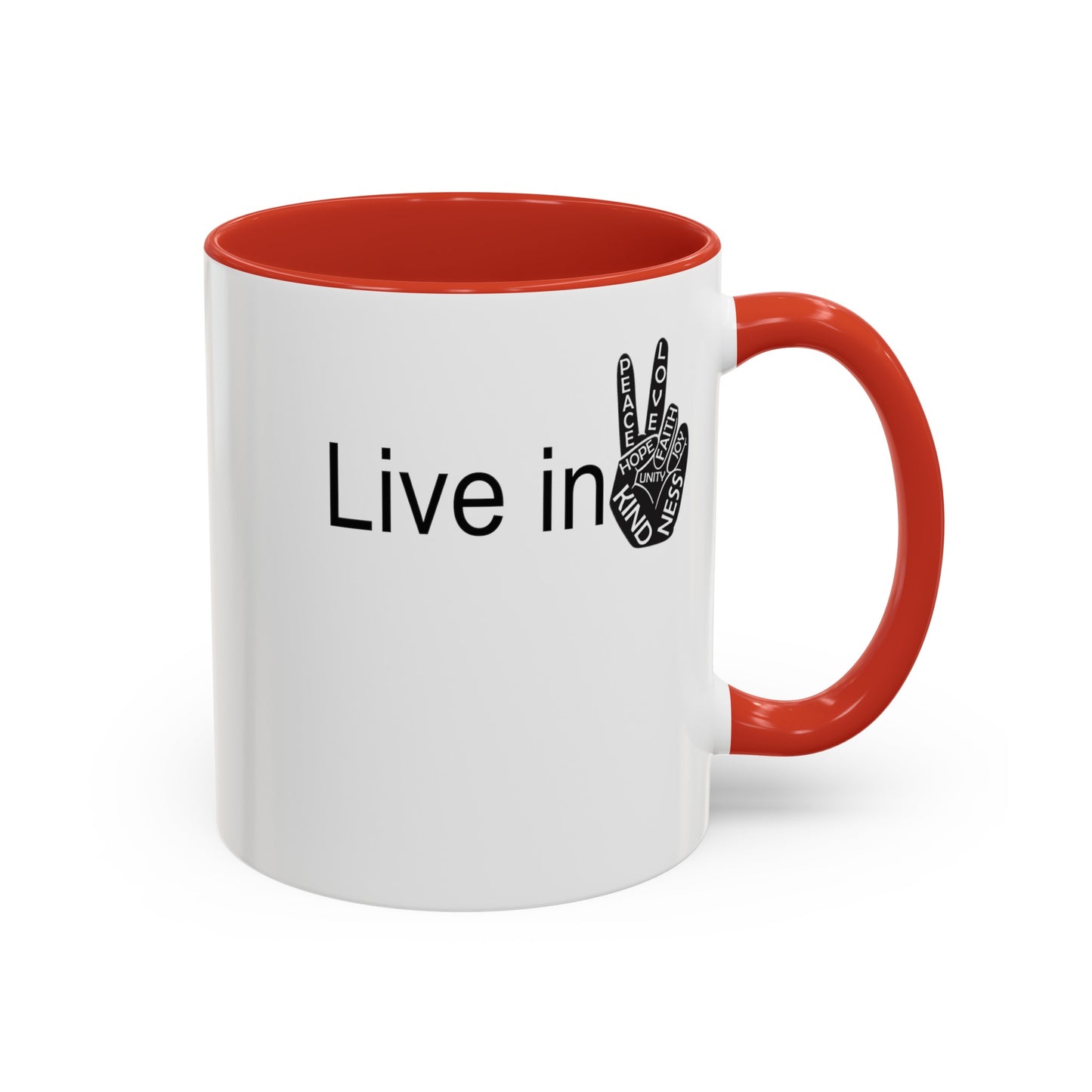 Hand Peace-Accent Coffee Mug (11, 15oz)