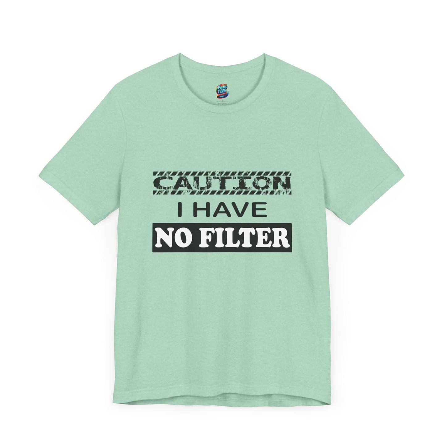 Caution-No Filter-Jersey Knit T-Shirt
