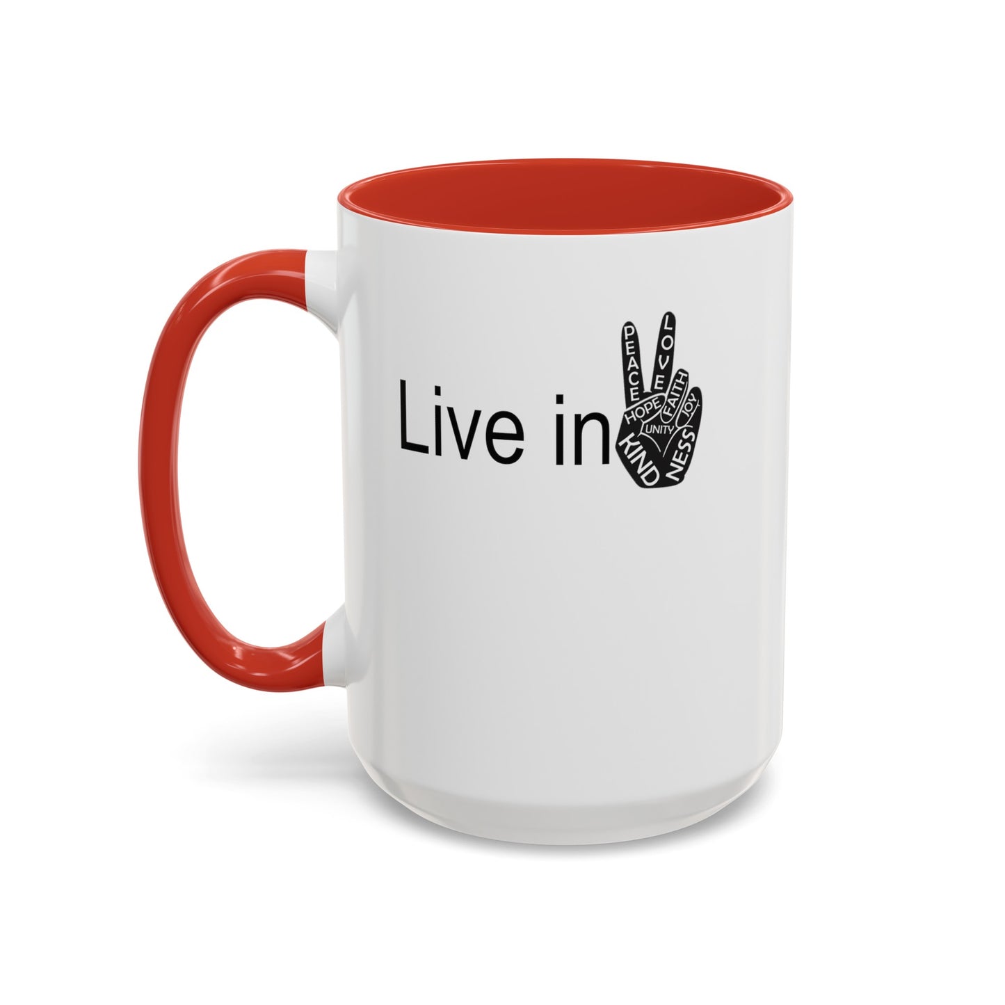 Hand Peace-Accent Coffee Mug (11, 15oz)