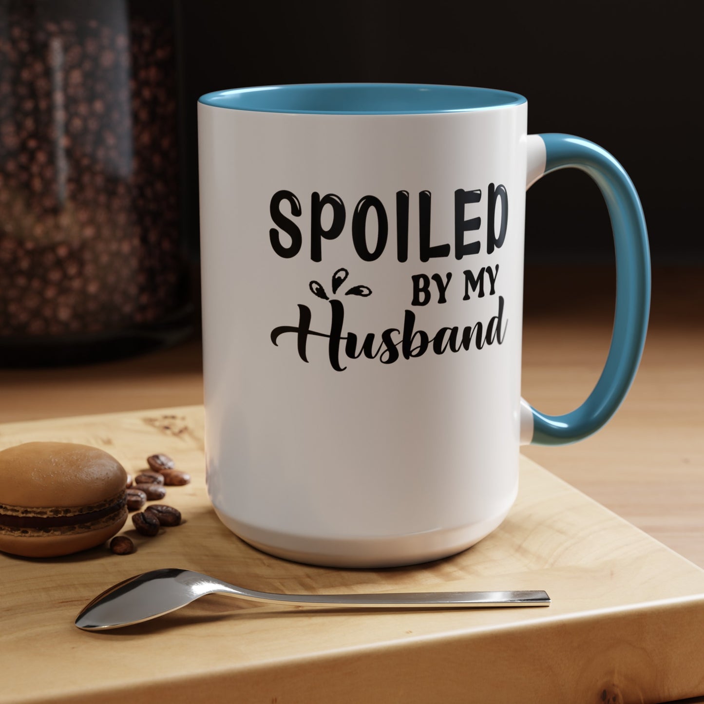 Spoiled By My Husband-Accent Coffee Mug (11, 15oz)
