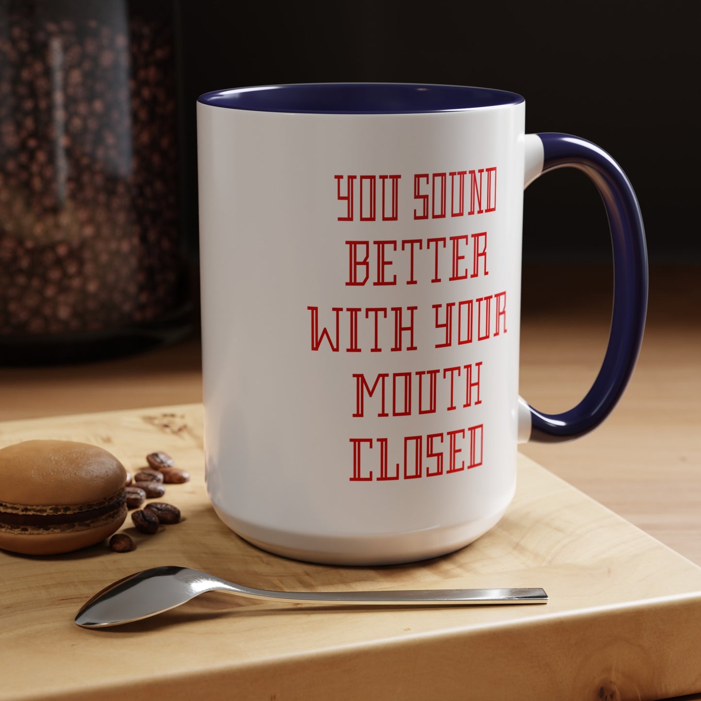 Mouth Closed-Accent Coffee Mug (11, 15oz)