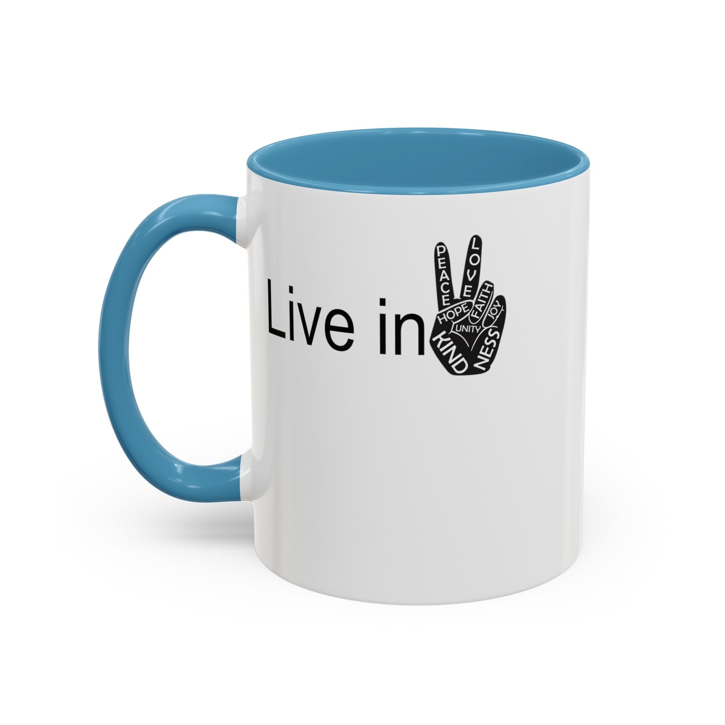 Hand Peace-Accent Coffee Mug (11, 15oz)