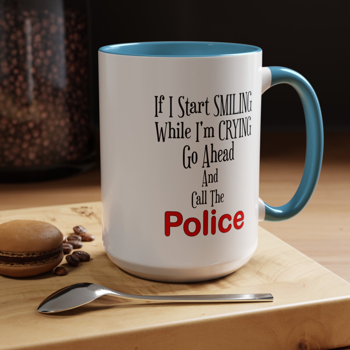 Smiling-Crying-Accent Coffee Mug (11, 15oz)