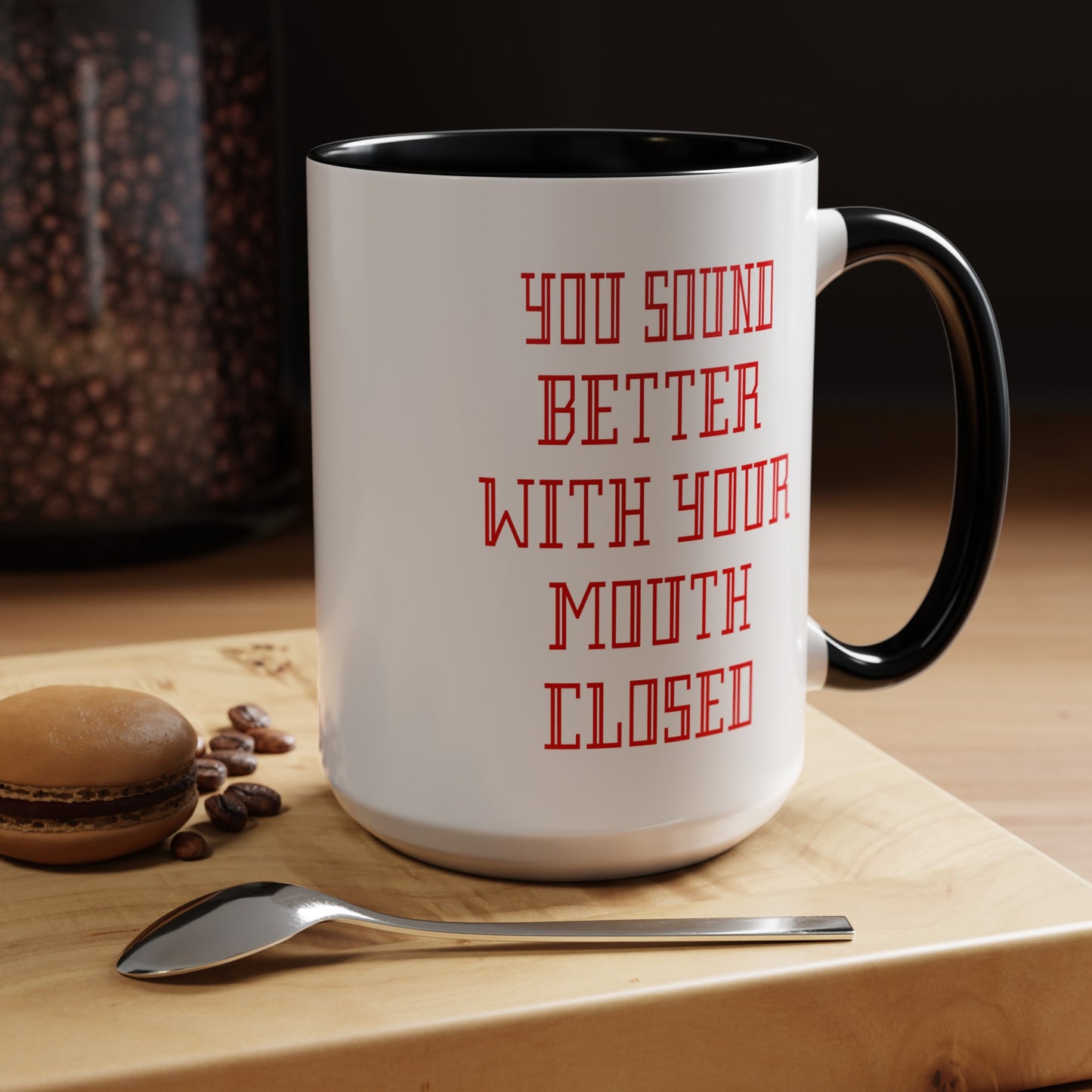 Mouth Closed-Accent Coffee Mug (11, 15oz)