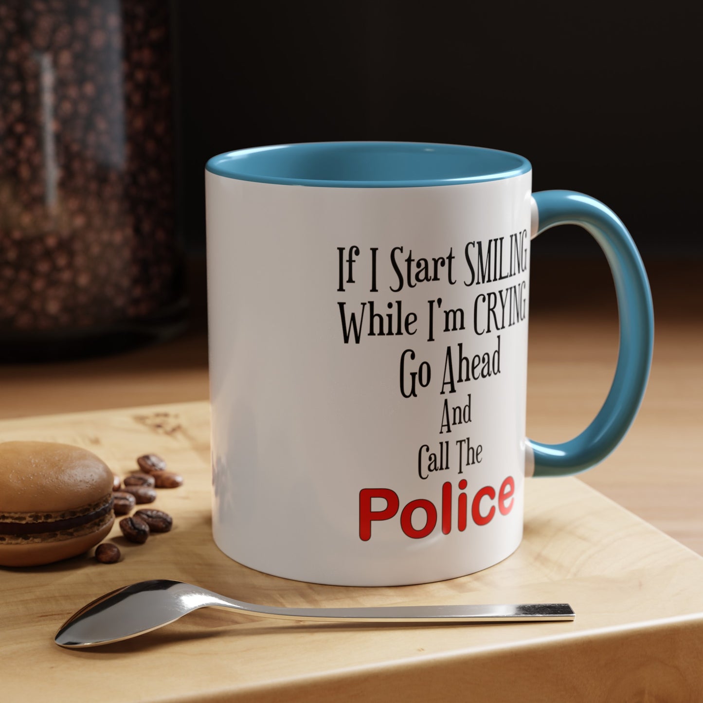 Smiling-Crying-Accent Coffee Mug (11, 15oz)